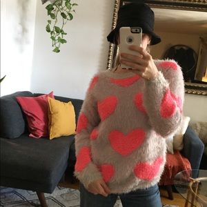 Warm Fuzzy Hearts Sweater